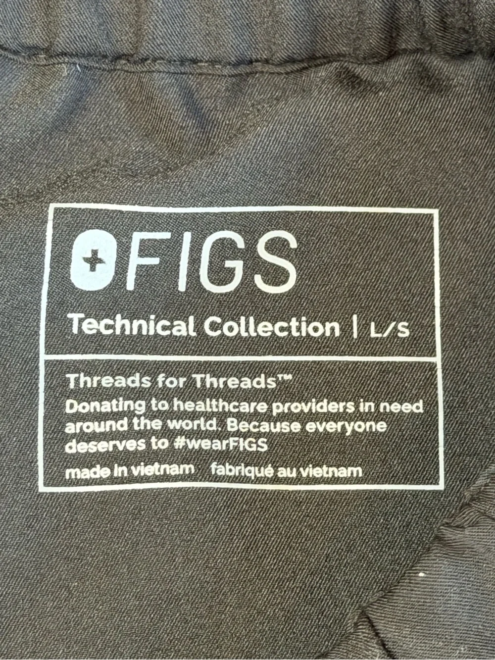 Figs Men's Pisco Straight-Leg Scrub Pant Size L/S Black Altered 23” inseam
